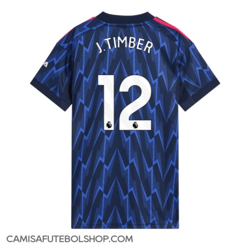 Camisa de time de futebol Arsenal Jurrien Timber #12 Replicas 2º Equipamento Feminina 2025-26 Manga Curta Camisa de time de futebol Arsenal Jurrien Timber #12 Replicas 2º Equipamento Feminina 2025-26 Manga Curta
